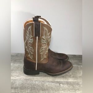 Justin 7228 Mens Round Toe Buster Bronze Leather Cowboy Western Boots Size 9 D